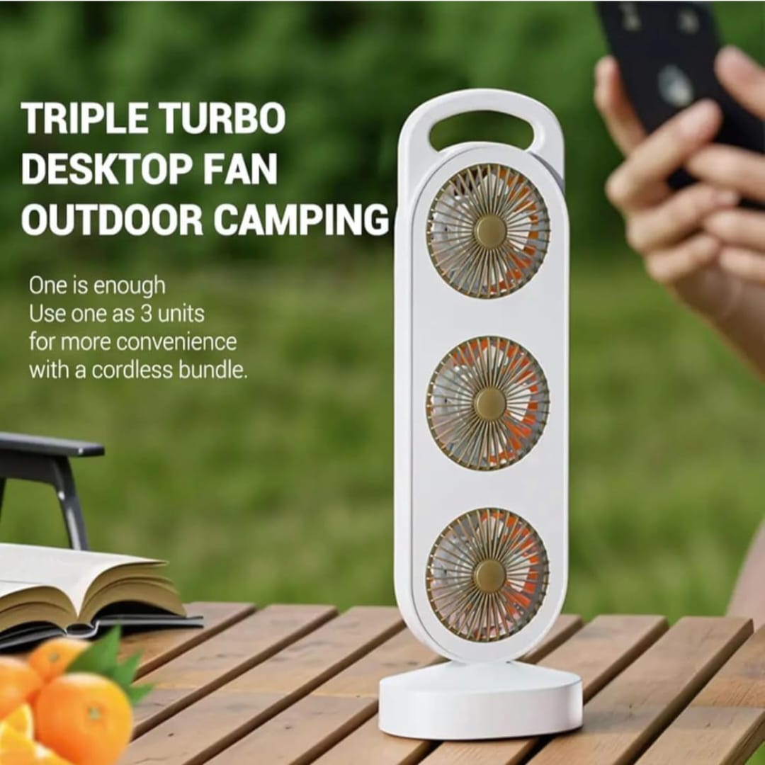 Mini Rechargeable Tower Fan – 3-in-1 USB Air Cooler